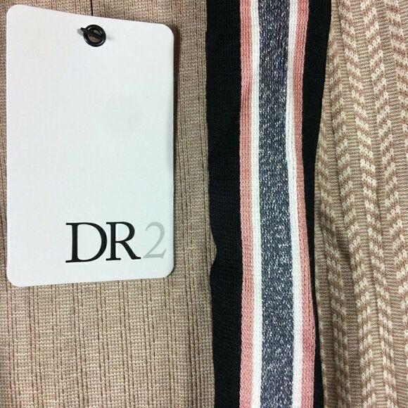 DR2 Women's Sweater Beige Multicolor Size S Cardigan Duster Knit Striped NWT - Picture 5 of 6